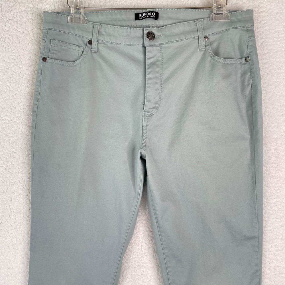 Buffalo David Bitton Daily Mid-Rise Stretch Skinny Ankle Grazer Pants Sage 14/34